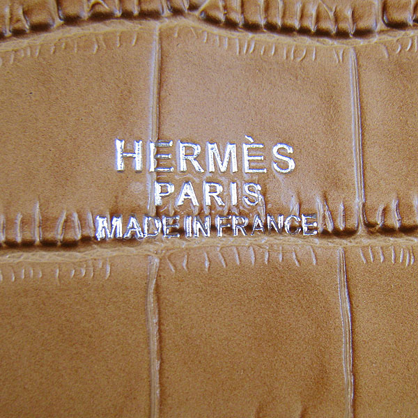 Replica Hermes Jypsiere 34 Togo Crocodile Leather Messenger Bag Light Coffee H2804 - 1:1 Copy